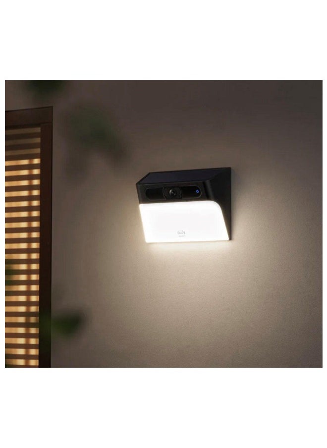 eufy - S120 Security Solar Battery Wall light Camera 2K Black - Image 1