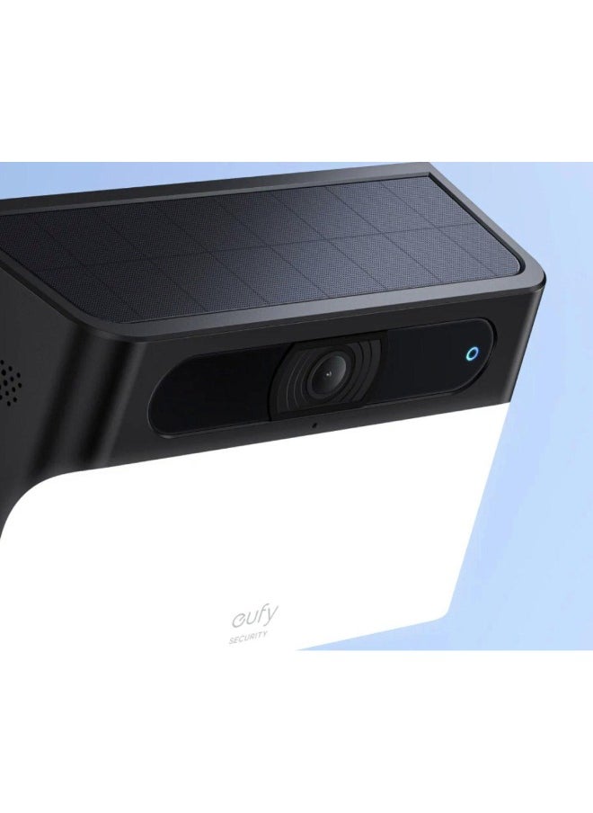 eufy - S120 Security Solar Battery Wall light Camera 2K Black - Image 1
