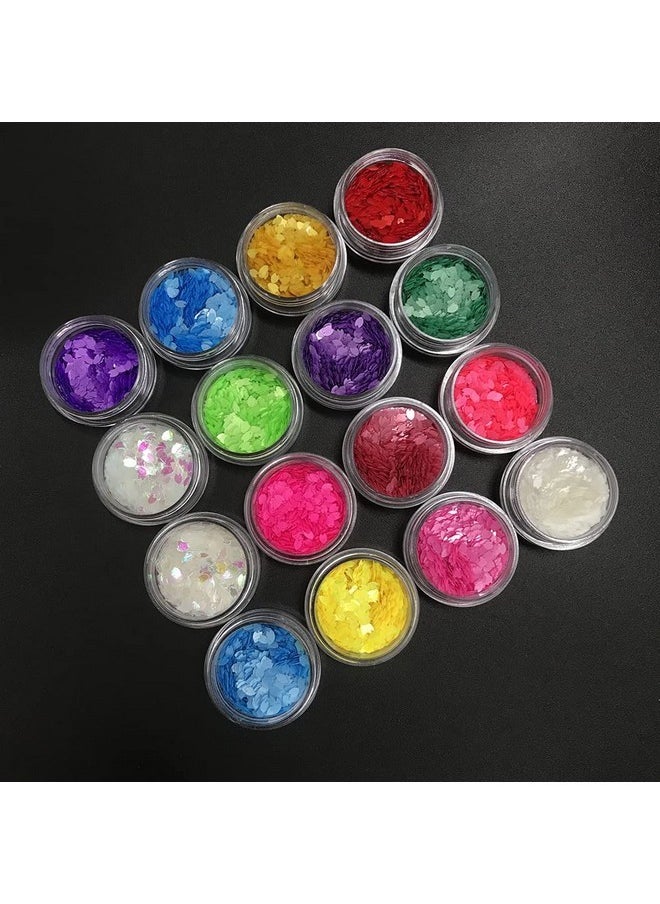 PrettyG 16 Colors Boxes Set Colorful Sakura Petals Shape Glitter Sequins for Festival Rave Beauty Makeup Face Body Nail Craft Art Christmas Halloween Decoration 16C  - Image 3