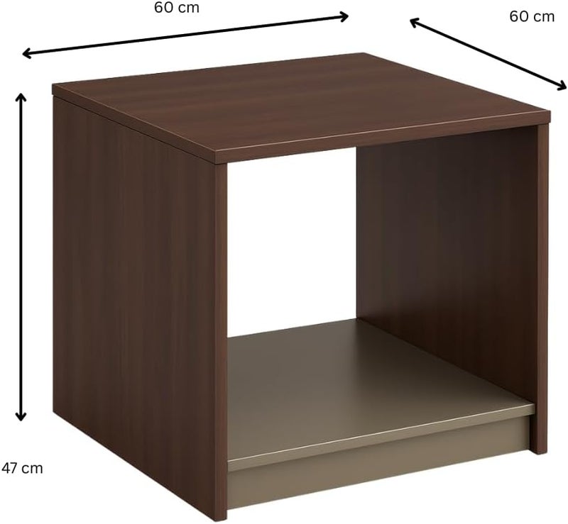 Neo Front طاولة قهوة DG-T06 – طاولة قهوة MDF بنية حديثة مع درج للاستخدام المنزلي والمكتبي - Image 3