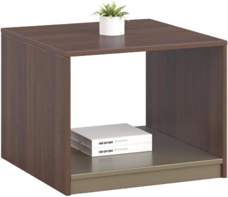 Neo Front طاولة قهوة DG-T06 – طاولة قهوة MDF بنية حديثة مع درج للاستخدام المنزلي والمكتبي - Image 1
