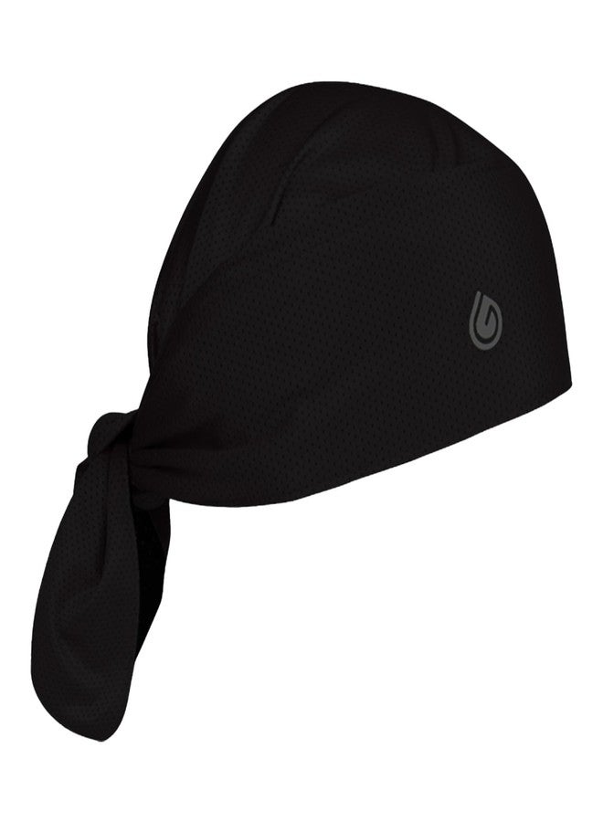 Gymwrap Full Triangle 2.0 - Moisture Wicking Headwrap, Tri-Layer EvapoCOOL Ventilation Technology, Adjustable Tie Head Sweat Stopper Cooling Bandana, Workout Hair Wrap for Sports and Gym - Black - Image 1