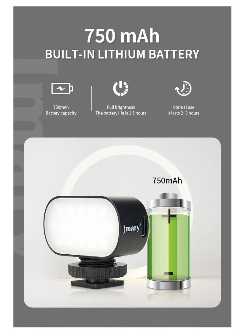 Jmary FM-16 RGB Mini Video Lights LED Camera 360° Full-Colour Portable Photography Lighting Rechargeable Dimmable Panel Lamp With Clip Mount - Image 3