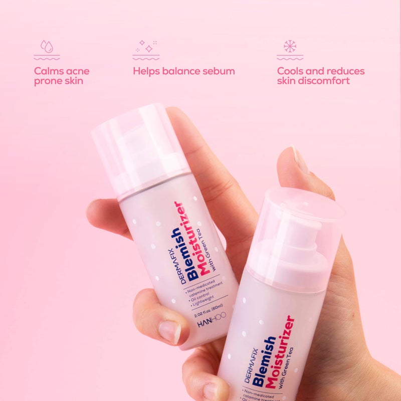 Hanhoo Dermafix Blemish Moisturizer, 2.02 Fl. Oz., with Calamine, Green Tea, and Aloe, Lightweight Daily Facial Moisturizer, for Oily, Acne-Prone Skin, Moisturizer for Acne Regimen, Korean Skincare - Image 2