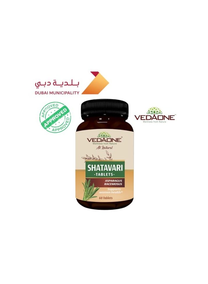 VEDAONE All Natural Shatavari tablets each 60 Tablets Shatavari supplement for women Hormonal Balance, 750 mg - Image 2