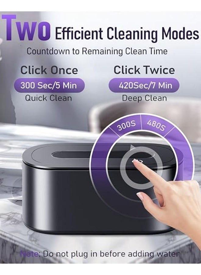 LENND Ultrasonic Jewelry Cleaner, Silver Cleaner 48KHZ 350ML, Professional Ultra Sonic Cleaner with Digital Timer, Ultrasonic Jewellery Cleaner Machine for Watch Straps, Eyeglasses, Rings, Earrings - Image 4