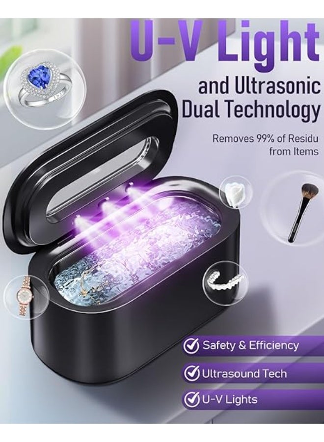 LENND Ultrasonic Jewelry Cleaner, Silver Cleaner 48KHZ 350ML, Professional Ultra Sonic Cleaner with Digital Timer, Ultrasonic Jewellery Cleaner Machine for Watch Straps, Eyeglasses, Rings, Earrings - Image 5