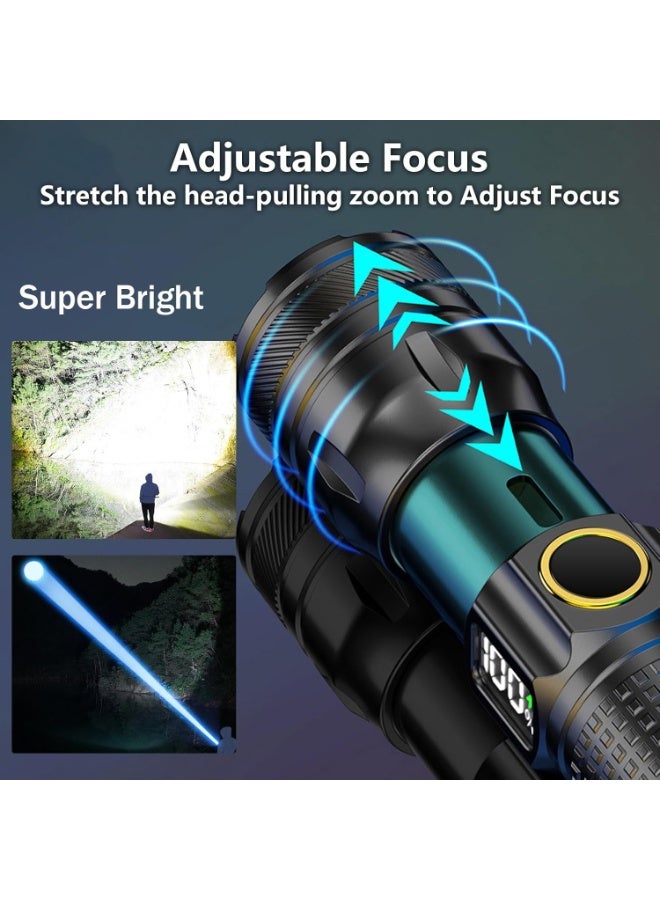Bukela Rechargeable LED Flashlights with Digital Power Display, Zoomable High Lumens Bright EDC Flashlight with USB C Charging Port for Home and Outdoor Emergency, Camping Essentials, Survival Gear - Image 4