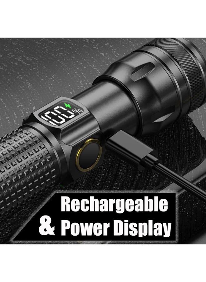 Bukela Rechargeable LED Flashlights with Digital Power Display, Zoomable High Lumens Bright EDC Flashlight with USB C Charging Port for Home and Outdoor Emergency, Camping Essentials, Survival Gear - Image 3