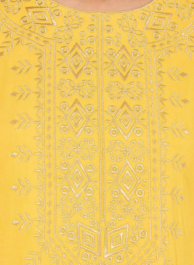 Styli Embroidered Neck A-Line Jalabiya