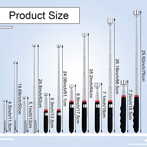 Frienda 6 Pieces Telescoping Magnet Tools, Extendable Telescopic Magnetic Pick up Tools Viewable Extendable Magnet Stick for Men Gift Home Outdoor Mechanical Repair ​​pick up 1.5, 3, 5, 10, 15, 20 lb - Image 3