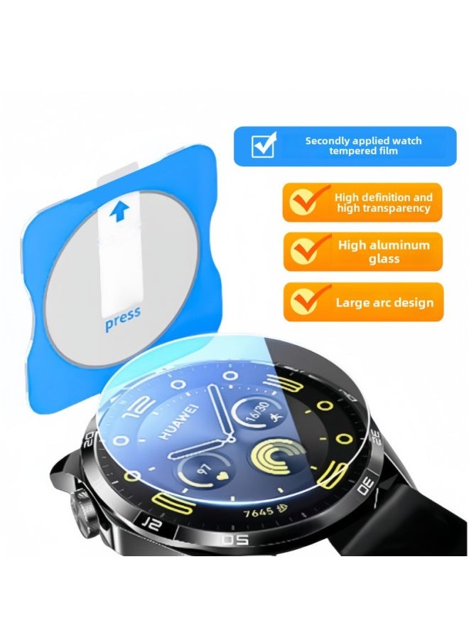Generic Applicable To Huawei GT4 GT3se Positioning Watch Film GT2 GT5Pro Tempered Film 43/46mm Large Arc Edge Second Paste-Color:Positioning High Aluminum Watch Tempered Film -Size:Huawei Gt5 (46mm)  - Image 2