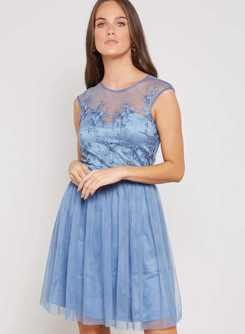 DOROTHY PERKINS Embroidered Tulle Mini Dress