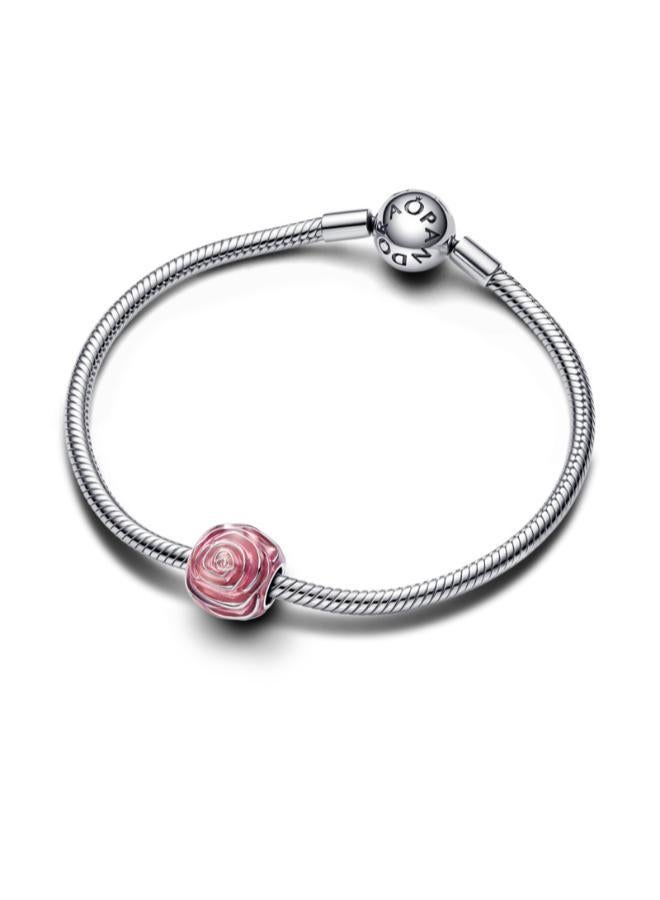 PANDORA Pink Rose in Bloom Charm - Image 3