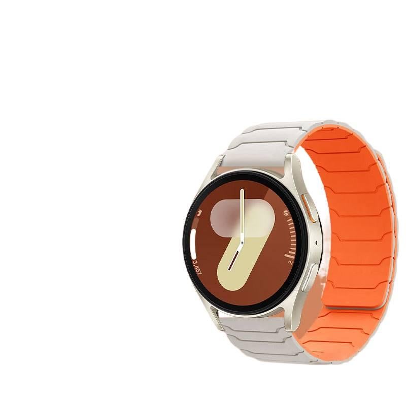 سوار ساعة ذكية رياضي من السيليكون متوافق مع Samsung Galaxy Watch 7 Classic بملاءمة قابلة للتعديل وحزام ناعم للاستبدال اليومي باللون أسود قابل للتعديل - NUR - Image 2