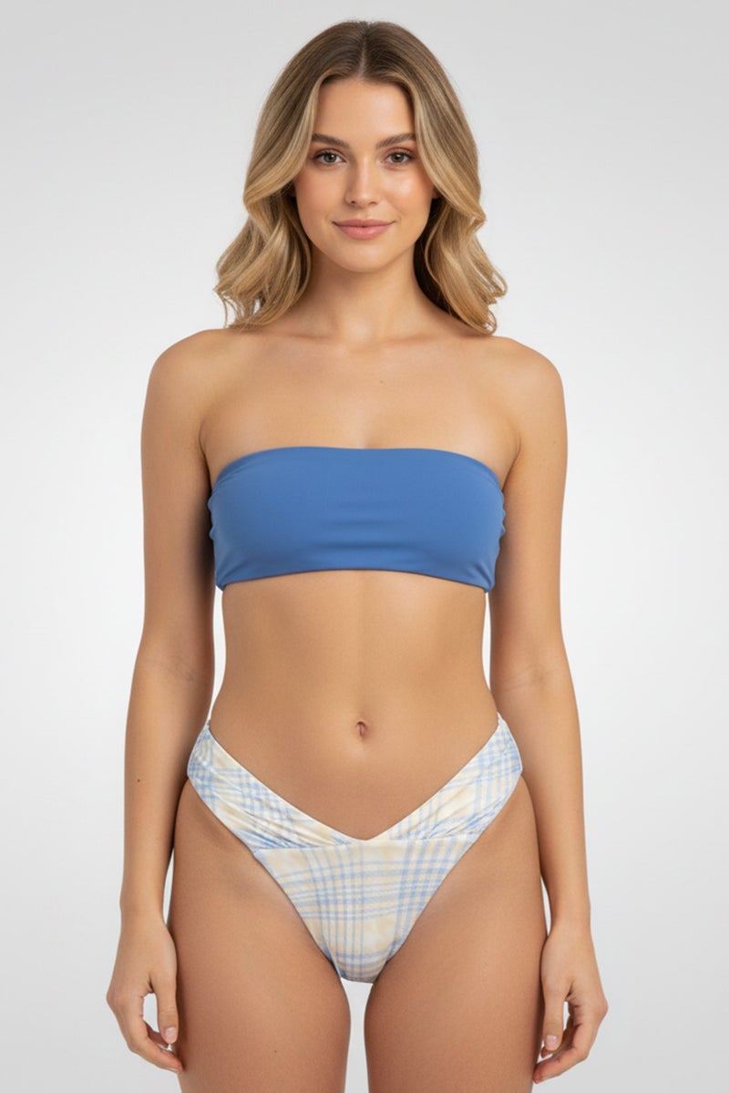 Asos Design Women Checked Bikini Bottom, Multicolor - Image 1
