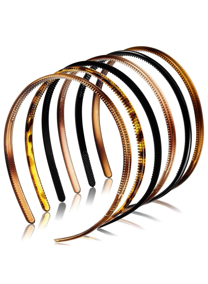 ORiTi عصابات رأس بلاستيكية سادة مكونة من 6 قطع من ORiTi ومشط أسنان - Image 1