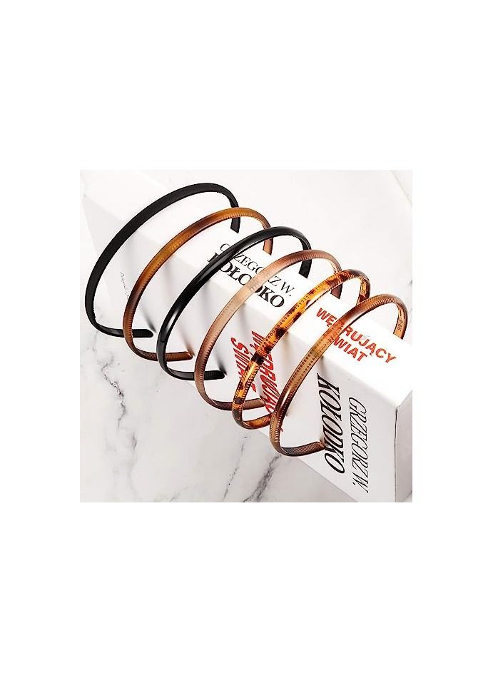 ORiTi عصابات رأس بلاستيكية سادة مكونة من 6 قطع من ORiTi ومشط أسنان - Image 2