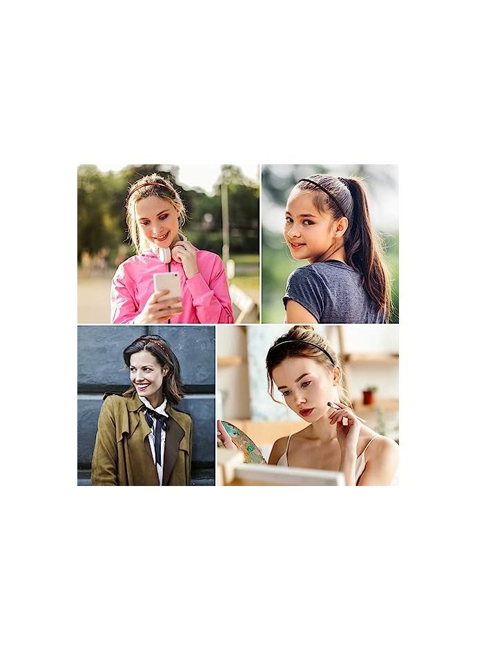 ORiTi عصابات رأس بلاستيكية سادة مكونة من 6 قطع من ORiTi ومشط أسنان - Image 4