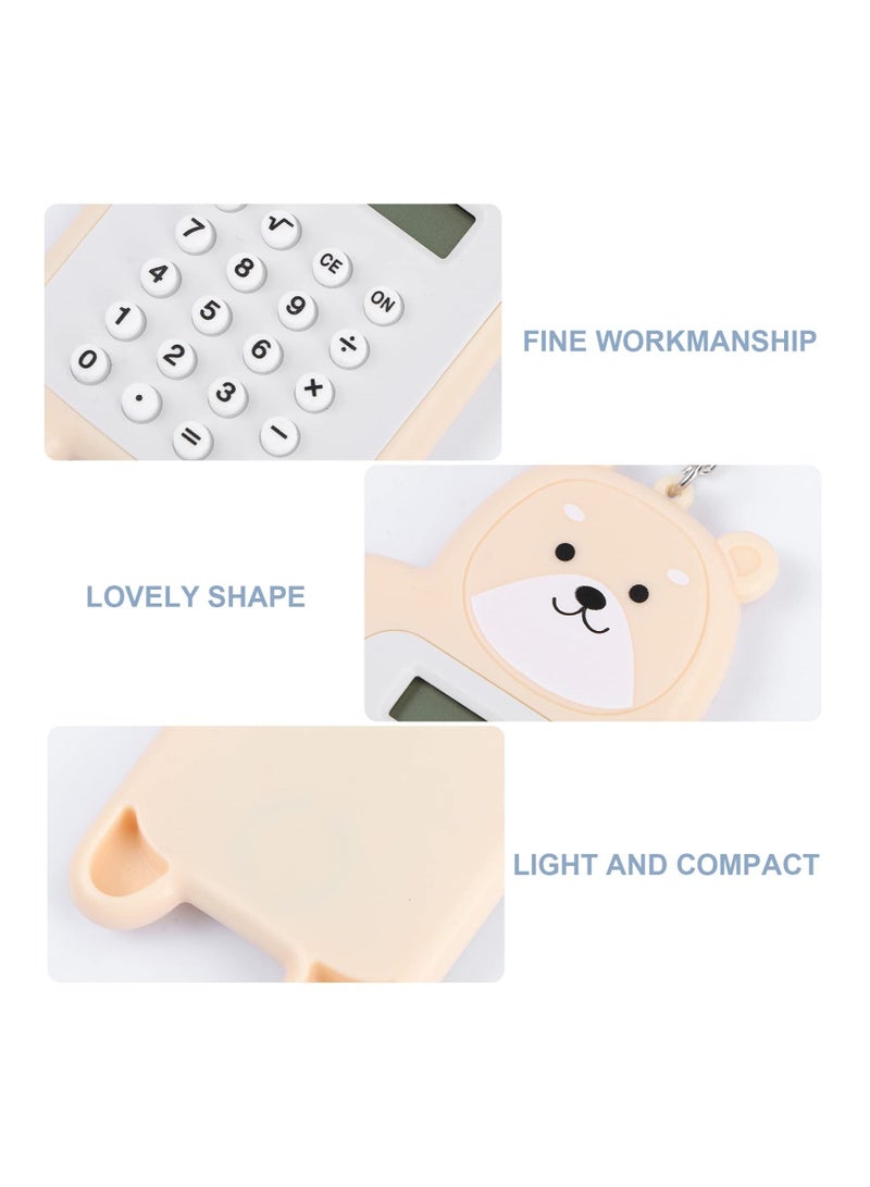 SYOSI 3 Pcs Calculator Keychain Cute Pocket Calculator Key Ring Cute Cartoon Calculator with Silicone Buttons Tiny Small Portable  - Image 3