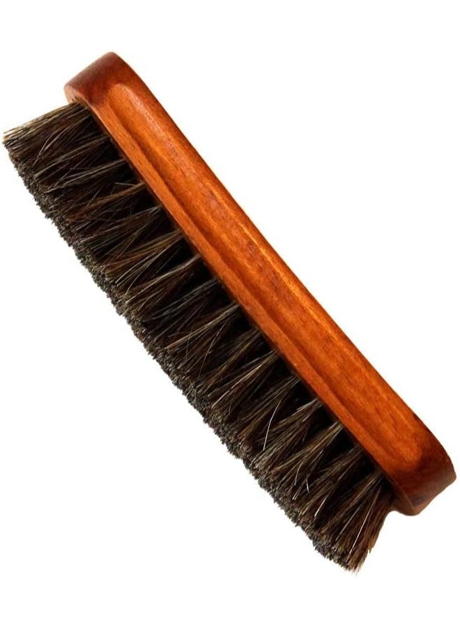 VIUAUAX Horse hair shoe polishing and shoe cleaning brushBeechwood-handled horsehair shoe brush.Shoe polish brush for leather shoesHorse Hair Shoe Brush for Boots,15 cm Wooden BaseProfessional Polishing and Cleaning - Image 2