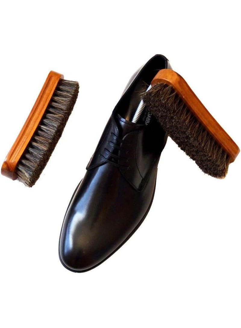 VIUAUAX Horse hair shoe polishing and shoe cleaning brushBeechwood-handled horsehair shoe brush.Shoe polish brush for leather shoesHorse Hair Shoe Brush for Boots,15 cm Wooden BaseProfessional Polishing and Cleaning - Image 4