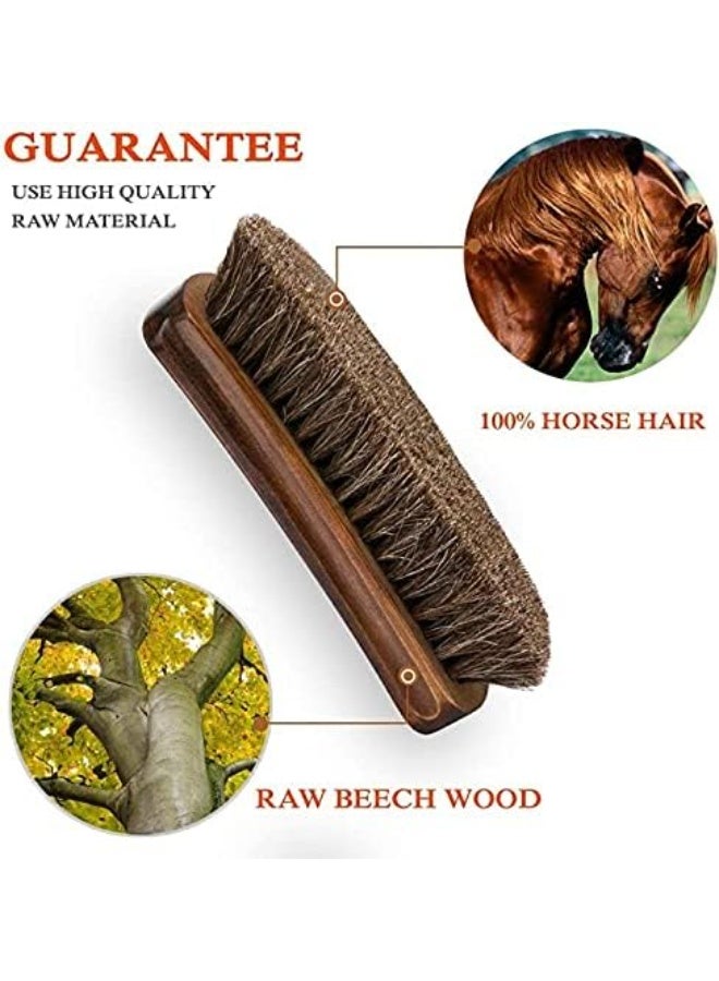VIUAUAX Horse hair shoe polishing and shoe cleaning brushBeechwood-handled horsehair shoe brush.Shoe polish brush for leather shoesHorse Hair Shoe Brush for Boots,15 cm Wooden BaseProfessional Polishing and Cleaning - Image 5
