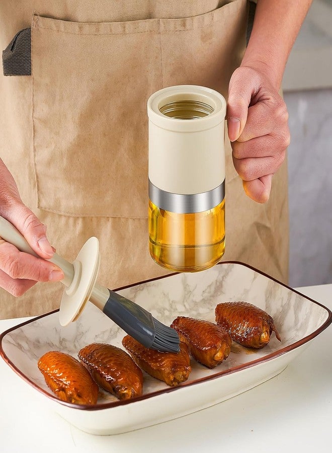 Tendula Silicone Cake Brush, Kitchen Cooking Oil Brush, High Temperature Resistant Silicone Oil Brush and Handle Brush Oil Integrated, Suitable for Barbecue. (White 300 ml with Handle) - Image 3