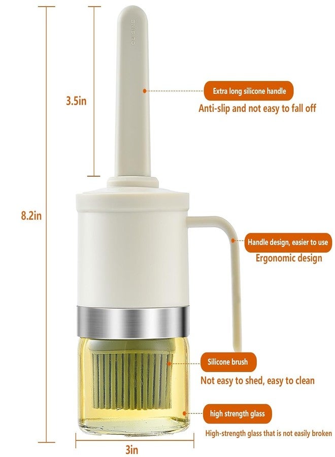 Tendula Silicone Cake Brush, Kitchen Cooking Oil Brush, High Temperature Resistant Silicone Oil Brush and Handle Brush Oil Integrated, Suitable for Barbecue. (White 300 ml with Handle) - Image 2