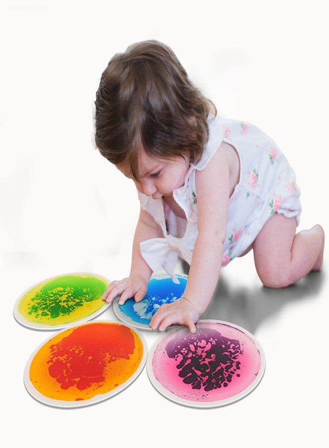 Art3d 4PCS Round Sensory Floor Tiles for Kids, Toddlers and Children, Colorful Liquid Sensory Activity Mat for Active Play and Decorative - Image 1