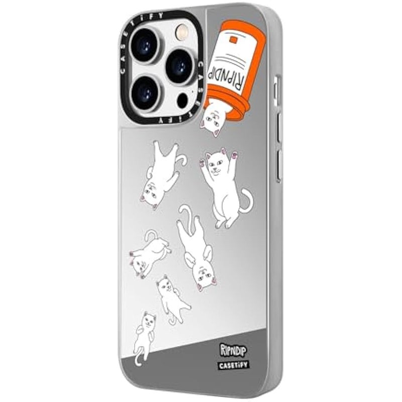 Casetify Mirror Case for iPhone 14 Pro Max 【RipNDip Colab/Reflective / 4.9ft Drop Protection/Compatible with Magsafe】 - Nermal Pills - Silver on Silver - Image 5