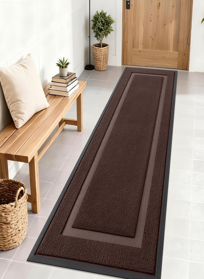 OLANLY Front Door Mat Indoor Outdoor Entrance, Waterproof All-Season, All-Weather Doormat, Sturdy Natural Rubber, Fade Resistant, Low Profile, Easy Clean Patio Porch Entryway Mat, 71x23, Dark Brown - Image 1