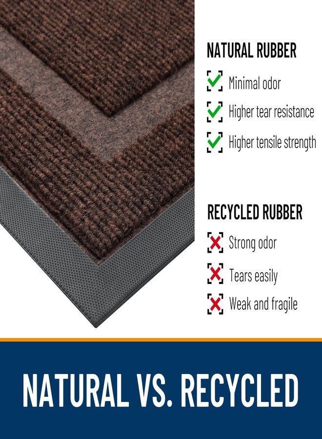 OLANLY Front Door Mat Indoor Outdoor Entrance, Waterproof All-Season, All-Weather Doormat, Sturdy Natural Rubber, Fade Resistant, Low Profile, Easy Clean Patio Porch Entryway Mat, 71x23, Dark Brown - Image 4