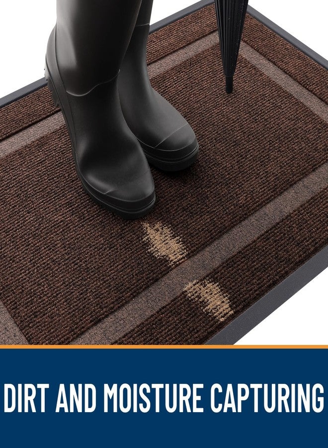 OLANLY Front Door Mat Indoor Outdoor Entrance, Waterproof All-Season, All-Weather Doormat, Sturdy Natural Rubber, Fade Resistant, Low Profile, Easy Clean Patio Porch Entryway Mat, 71x23, Dark Brown - Image 5