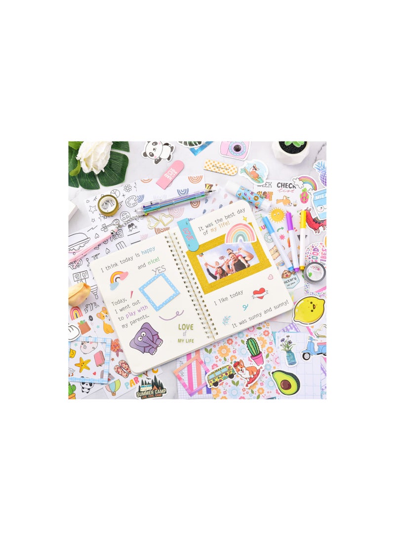 DIY Journal Set, for Girls Gifts Ages 8 9 10 11 12 13 Years Old and Up, Birthday Gifts for Tween Age, Personalized Scrapbook Diary Supplies Kit, Art Crafts Cute Decoration Stuff Toy for Kids Blue  - Image 5