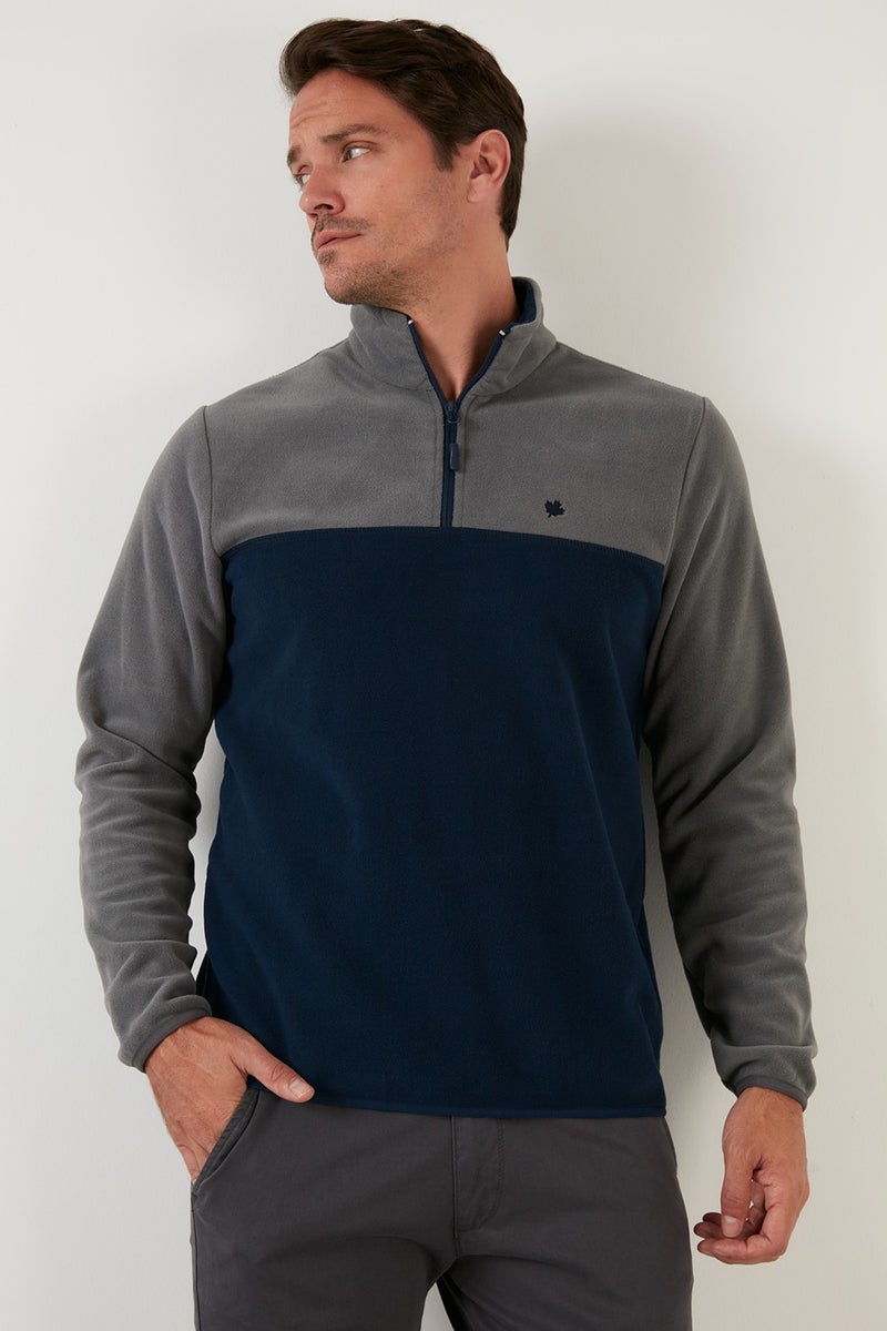 Buratti Regular Fit Zippered Stand Collar Winter Fleece Men's Fleece 5906016 - Image 1