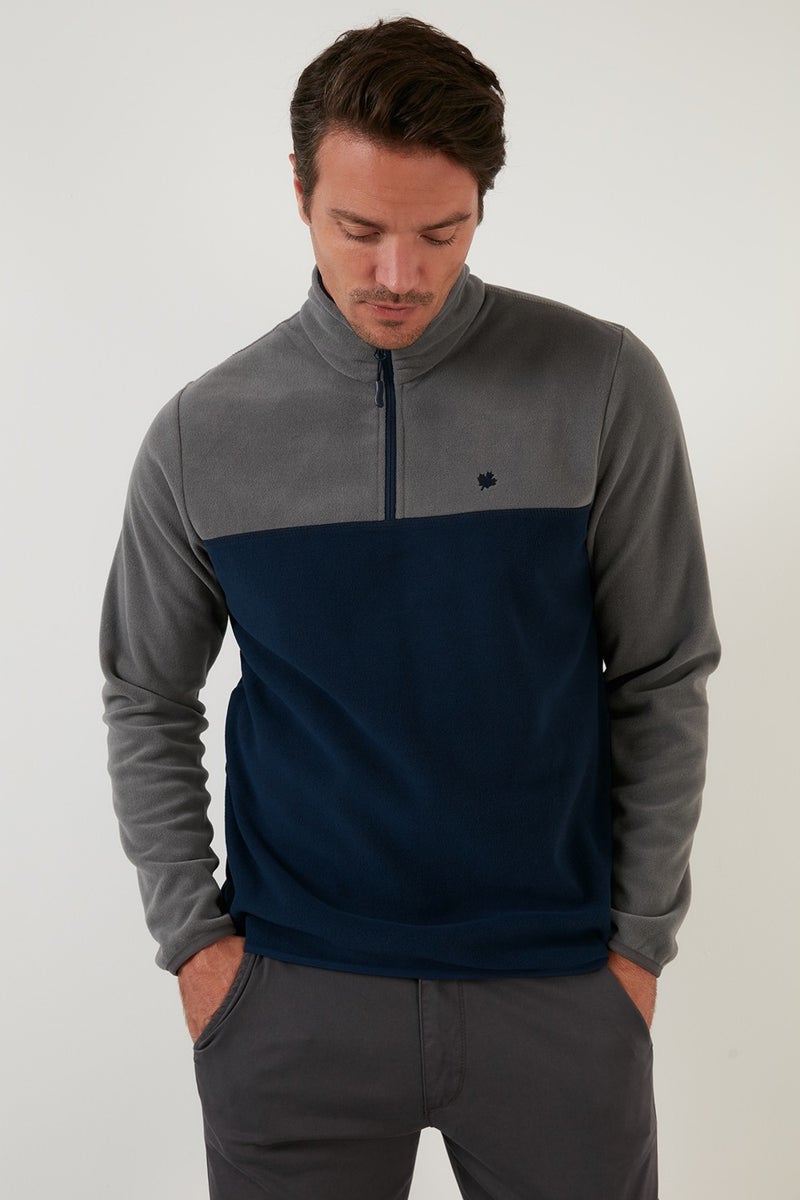 Buratti Regular Fit Zippered Stand Collar Winter Fleece Men's Fleece 5906016 - Image 3