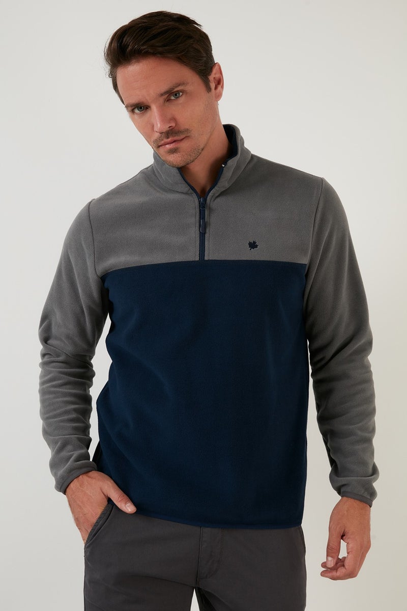 Buratti Regular Fit Zippered Stand Collar Winter Fleece Men's Fleece 5906016 - Image 2