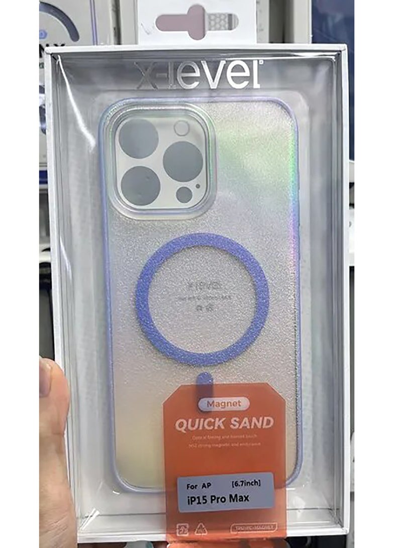 X-level حافظة X-level لجهاز iPhone 15 Pro لون رمل سريع - بنفسجي - Image 1
