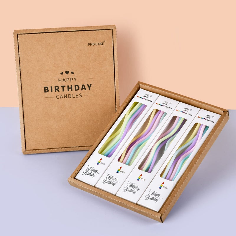 PHD CAKE 24-Count Colorful Pastel Spiral Long Thin Birthday Candles, Cake Candles, Birthday Parties, Wedding Decorations, Party Candles - Image 3