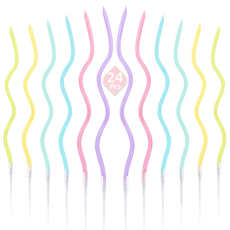PHD CAKE 24-Count Colorful Pastel Spiral Long Thin Birthday Candles, Cake Candles, Birthday Parties, Wedding Decorations, Party Candles - Image 4