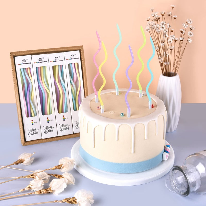 PHD CAKE 24-Count Colorful Pastel Spiral Long Thin Birthday Candles, Cake Candles, Birthday Parties, Wedding Decorations, Party Candles - Image 2