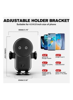 SYOSI Wireless Car Charger, 15W Auto-Clamping Car Charger Mount, Air Vent Car Charging Holder, Fit for iPhone 14/14 Pro/13/13 Pro /12/12 Pro/ 11/11 Pro/Xr/Xs/X/8, Samsung S22/ S21/S20 (Black)  - Image 5