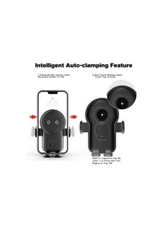 SYOSI Wireless Car Charger, 15W Auto-Clamping Car Charger Mount, Air Vent Car Charging Holder, Fit for iPhone 14/14 Pro/13/13 Pro /12/12 Pro/ 11/11 Pro/Xr/Xs/X/8, Samsung S22/ S21/S20 (Black)  - Image 2