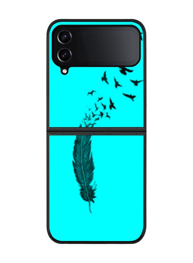 Stylizedd Rugged Black edge case for Samsung Galaxy Z Flip4 Slim fit Soft Case Flexible Rubber Edges Anti Drop TPU Gel Thin Cover - Birds Of A Feather - Image 1