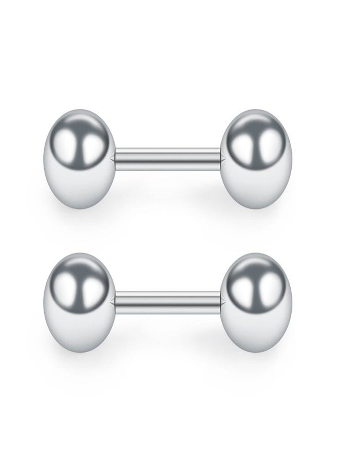 SCERRING 4 Pairs 20G Stainless Steel Ball Stud Earrings Set for Men Women Barbell Stud Earrings 3-6mm - Image 4