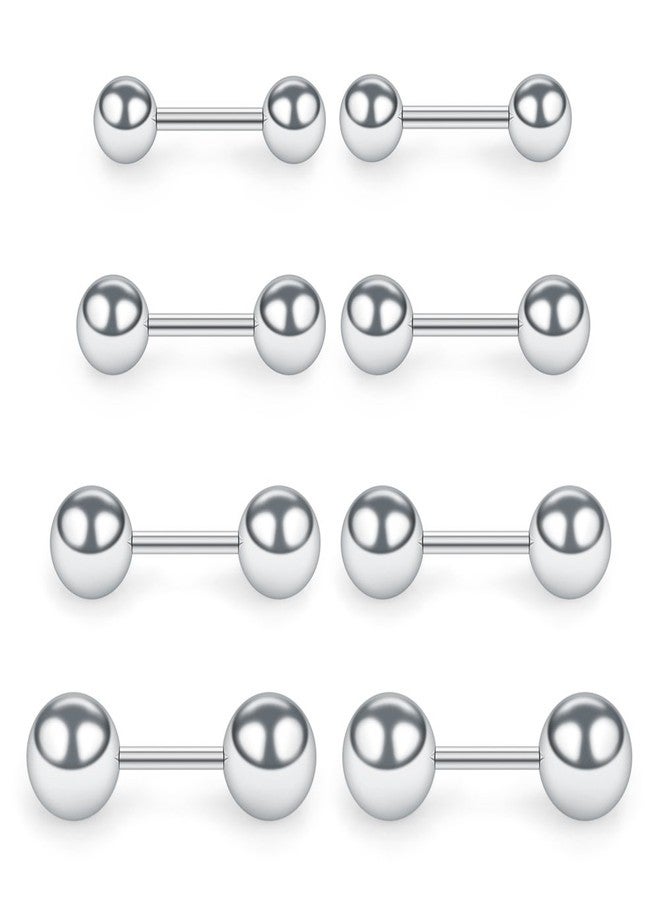 SCERRING 4 Pairs 20G Stainless Steel Ball Stud Earrings Set for Men Women Barbell Stud Earrings 3-6mm - Image 1