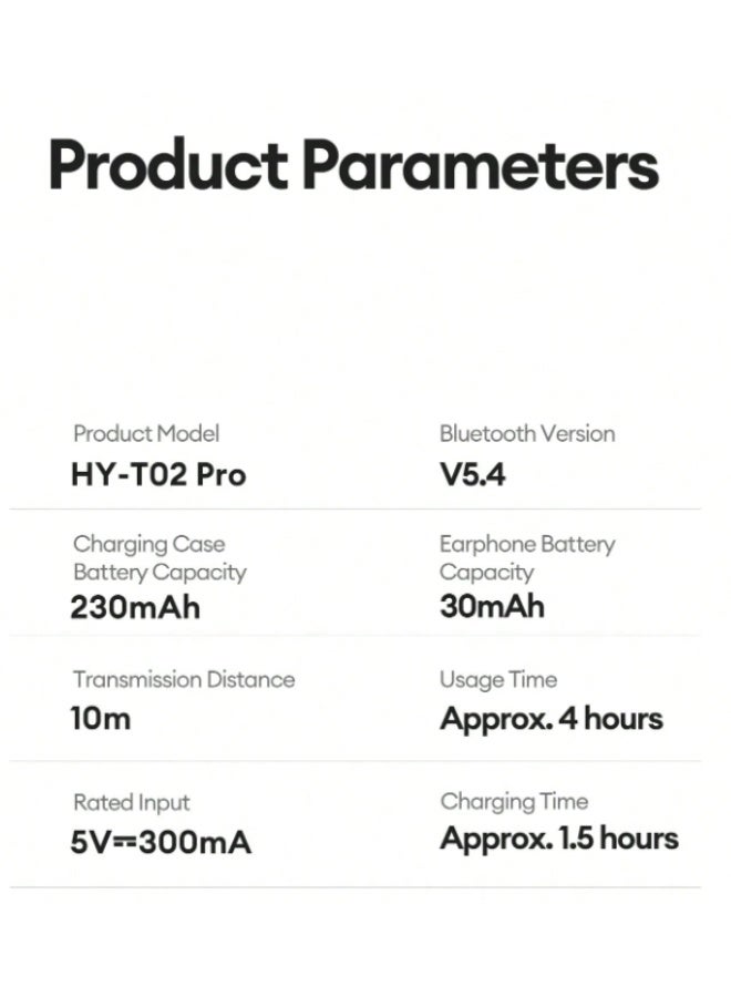 هيونداي سماعات أذن بلوتوث لاسلكية حقيقية HYUNDAI T02 PRO V5.4، ستيريو عالي الدقة، وردي - Image 2