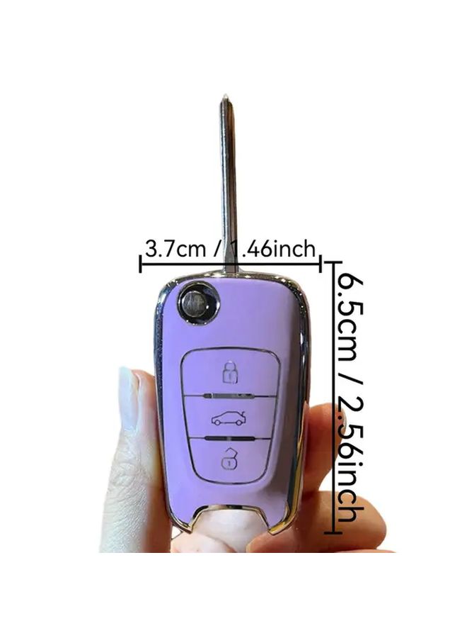 Purple TPU Car Folding Key Case Cover for Hyundai I10 I20 Ix20 I30 Ix35 Kia Ceed Soul Sportage Venga - Image 2