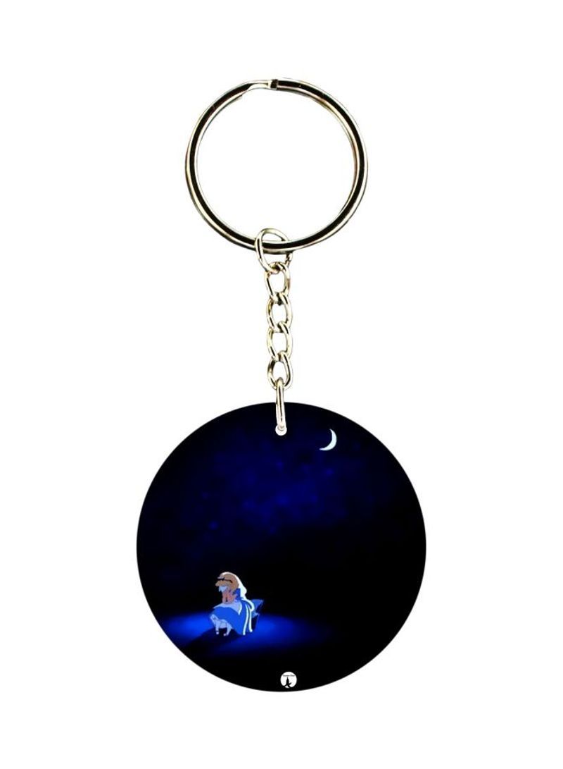 RKN Girl And The Moon Printed Keychain